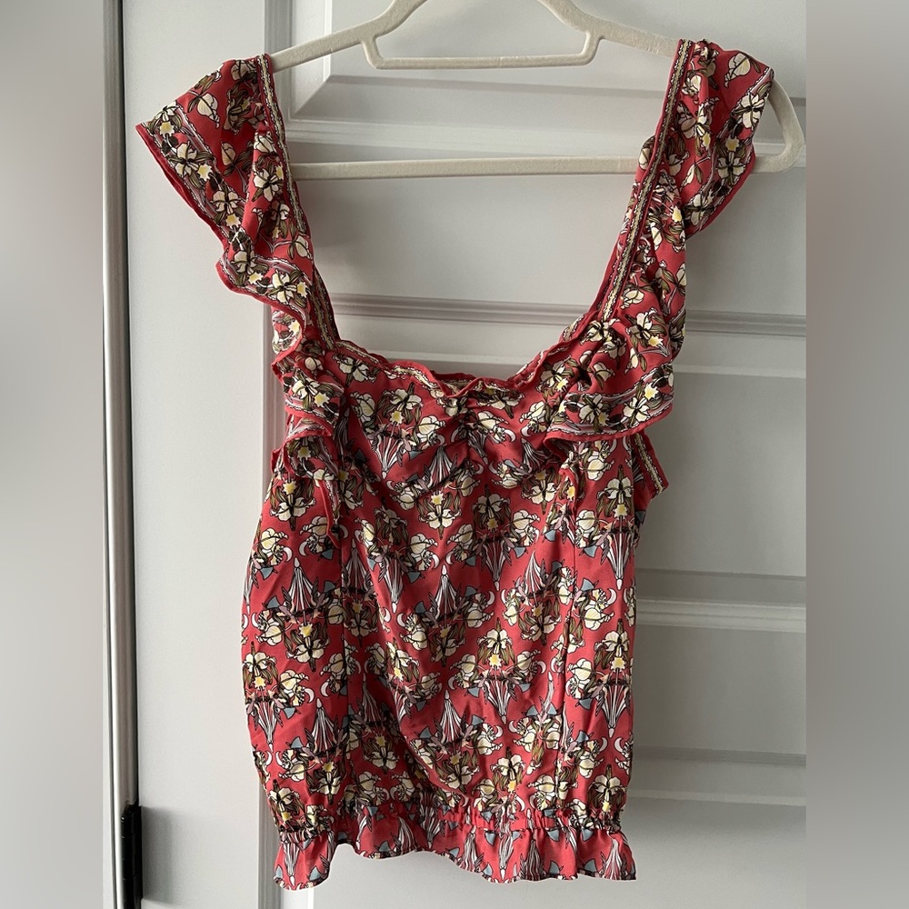 Max Studio Woman's Floral Top Blouse Size Large sleeveless 100% polyester NWT